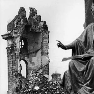 The ruins of the frauenkirche in dresden, germany after the relentless bombing in 1945 during world war 2