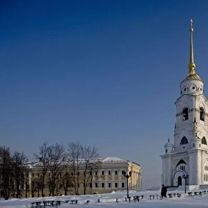 Russia, Golden Ring, Vladimir, belltower and Assumption Cathedral