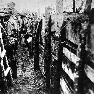 Russian soldiers in the trenches of the front during world war i (1914-1918)