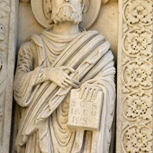 Saint-Trophime cathedral, Arles, Provence Sculpture depicting St