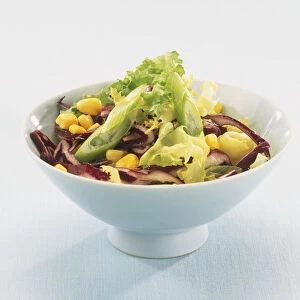 Side salad in a china bowl