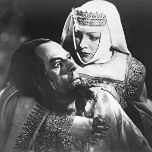 Scene from ivan the terrible (1944-45), film by sergei eisenstein, nikolai cherkassov (left) as tsar ivan the terrible, ludmilla tselikovskaya as the tsarina, ussr