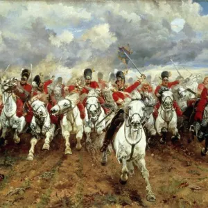 Scotland forever, by Elizabeth Southerden Thompson, oil on canvas, 1881