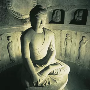 Seokguram Grotto temple (UNESCO World Heritage List, 1995). Statue of Buddha