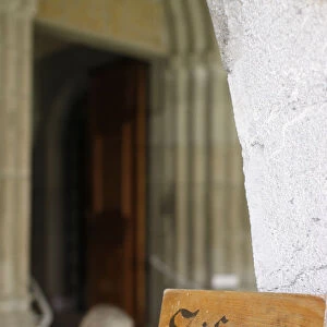 Silence sign in monastery