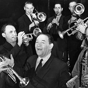 Singer leonid utyosov with his jazz band, ussr 1950s