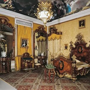Spain, Aranjuez, Madrid Municipality, Royal Palace, Bedroom of Isabell II