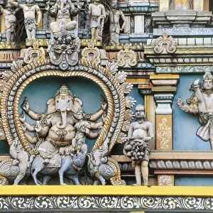 Sri Lanka, Kandy, Tamil temple (kovil or koil), architectural detail