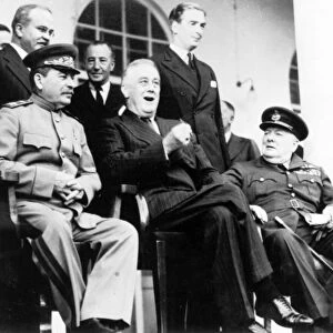 Stalin, roosevelt & churchill during tehran conference, nov, - dec, , 1943