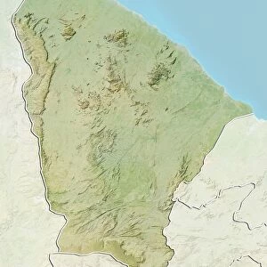 State of Ceara, Brazil, Relief Map