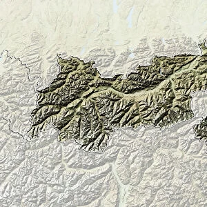 State of Tyrol, Austria, Relief Map