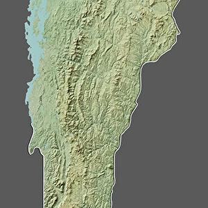 State of Vermont, United States, Relief Map
