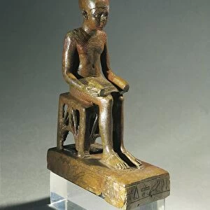 Statue of Imhotep, architect who designed the Step Pyramid at Saqqara and author of earliest medical treatises, considered the son of the god Ptah and worshiped as the god of medicine