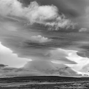 Storm over Vatnajoekull. The north eastern interior highlands of Iceland in the Vatnajoekull National Park, a UNESCO world heritage site. Europe, Northern Europe, Iceland