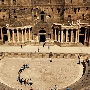 Syria, Bosra, Ancient Bosra, roman theater with columns