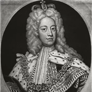 United Kingdom, Portrait of George II (1727 - 1760), King of Great Britain and Ireland, engraving
