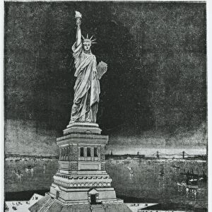 United States of America, New York, Statue of Liberty, engraving, 1886