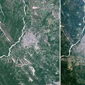 Urban Expansion in Bolivia in 1988 and 2020