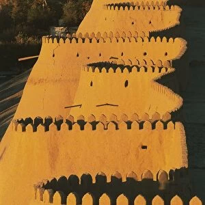 Uzbekistan, Khiva, Khiwa, Itchan Kala, Fortified walls