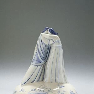 Visitation, blue and white ceramic