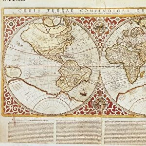 World map by Gerardus Mercator, 1512-1594, 1587