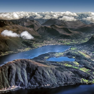 Aerial view of Sunmore coastline with deep fjords