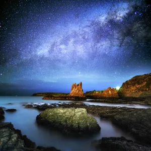 Milky way over Cathedral rock, Kiama, Sydney