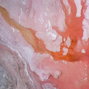 Pattern in Hutt Lagoon photographed from a drone point of view, Western Australia, Australia