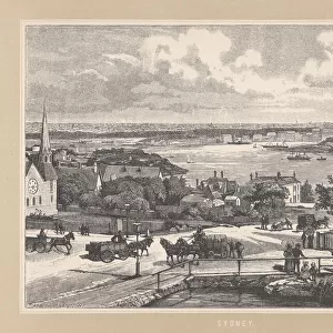 The port of Sydney, Australia, wood engraving, published in 1892