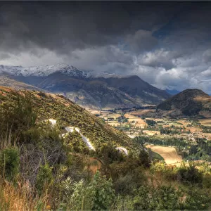 Rural panoramic of the countryside near Coronet peak, Queenstown, South Island