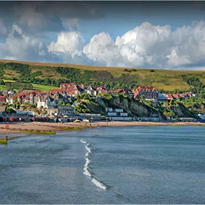 A view of the coastline at Swanage, Dorset, England, United Kingdom