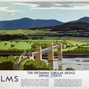 The Britannia Tubular Bridge, LMS poster, 1923-1947