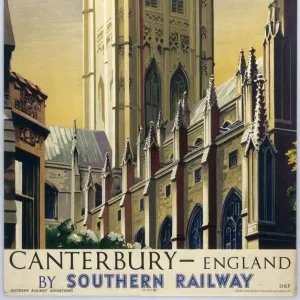 Canterbury, SR poster, 1938. Colour poste