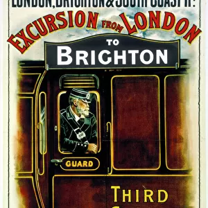 Excursion from London to Brighton, LBSCR poster, 1901