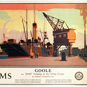 Goole - SS Don Coaling at the 40-ton Crane, LMS poster 1923-1947