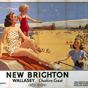 New Brighton - Wallasey, Cheshire Coast, BR (LMR) poster, 1949