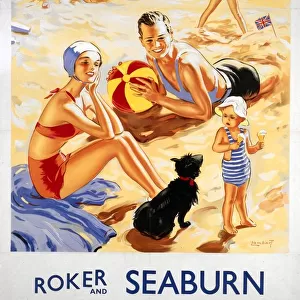 Roker and Seaburn, BR poster, 1953