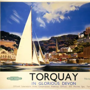 Torquay in Glorious Devon, British Railways poster, c 1950s