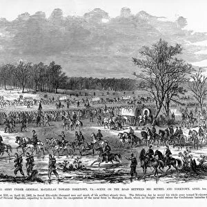 Advance of General McClellan, Yorktown, Virginia, 1862 Civil War Engraving