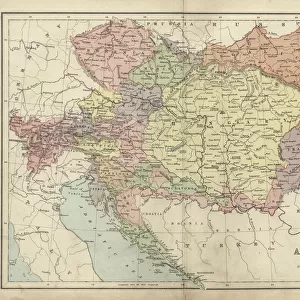 Antique map of Austria Hungary 19th Century