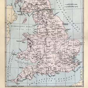 Antique map of Britannia Antiqua, Ancient Britain