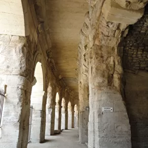 Arched walkway, Roman Amphitheatre, Les Arenes, Arles, France