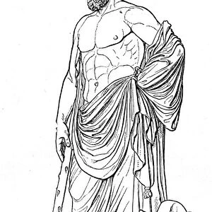 Asclepius statue engraving 1895