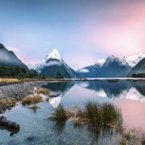 Awesome sunrise at Milford Sound, New Zealand