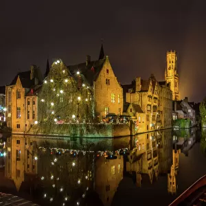 Belfry and Rozenhoedkaai, Bruges (Brugge) Belgium