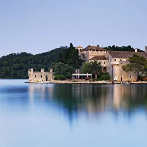 Benedictine monastery on the island of St. Maria in Veliko Jezero, Great Lake, National Park Mljet, Mljet Island, Dubrovnik-Neretva, Dalmatia, Croatia