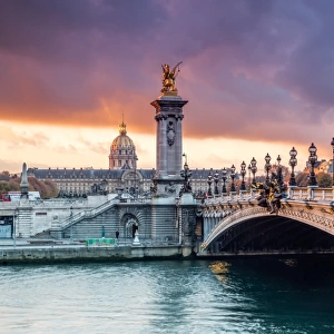 Bridge Alexandre III on the river Seine, Paris