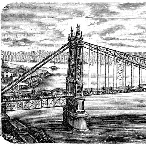 Bridge in Pittsburgh, Pennsylvania, USA, 1878