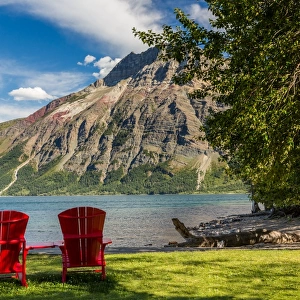 Canada Waterton Lakes National Park Red Chairs