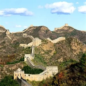 China, Jinshanling section of Great Wall stretching into distance